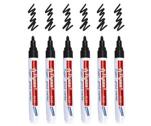 Lot de 6 stylos de réparation de joints avec pointe de rechange - Étanche - Pour carrelage, mur, sol, salle de bain et cuisine - Noir