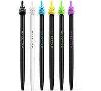 Lot De 6 Stylos Encre Gel Kawaii Avec Queue De Chat Noir 0,5 Mm Pour Écrire, Fournitures Scolaires