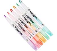 Lot de 6 stylos fluorescents - Surligneurs à pointe large - Pour fenêtre de visualisation bicuspide - En plastique - Aquarelle - Surligneurs de couleur - Clear View