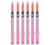 Lot de 6 stylos PILOT V5 HI-TECHPOINT encre Rose
