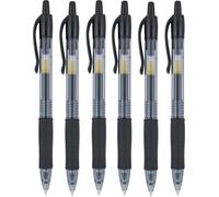 Lot De 6 Stylos Rollers ¿¿ Encre Gel R¿¿Tractable 0,7 Mm Pointe 0,39 Mm Largeur De Ligne Rechargeable Bl - G2 - 7 (Noir)