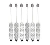 Lot de 6 stylos tactiles à pointe perlée avec stylo à bille lisse pour écrire des instruments d'écriture fluides pour les étudiants et les adultes