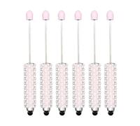 Lot de 6 stylos tactiles à pointe perlée avec stylo à bille lisse pour écrire des instruments d'écriture fluides pour les étudiants et les adultes