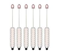 Lot de 6 stylos tactiles à pointe perlée avec stylo à bille lisse pour écrire des instruments d'écriture fluides pour les étudiants et les adultes