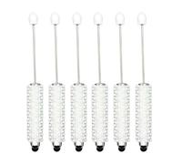 Lot de 6 stylos tactiles à pointe perlée avec stylo à bille lisse pour écrire des instruments d'écriture fluides pour les étudiants et les adultes
