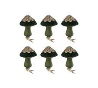 Lot de 6 Sujets de Noël "Champignon" 10cm Vert