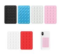 Lot de 6 Support de Téléphone Antidérapant, Ventouses en Silicone Double Face Ventouse TéLéPhone Portable Compatible pour Tous Les Modèles de Téléphones(Noir/Blanc/Rose/Bleu/Rouge/Transparent)