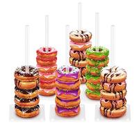 Lot de 6 supports à beignets en acrylique pour table de dessert, beignets pour fête prénuptiale, anniversaire, mariage, fête prénatale, Noël, fournitures de fête