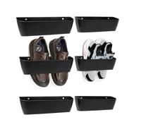 Lot de 6 supports à chaussures muraux pour camping-car, avec sans perçage, auto-adhésif ou perçage, en plastique, organisateur de chaussures, pour camping, montage mural pour camping-car, camping (6)
