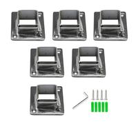 Lot de 6 supports carrés en alliage d'aluminium pour tringle de douche