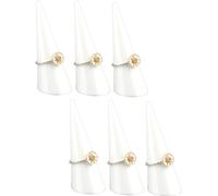 lot de 6 supports de bagues en acrylique [blanc] pour bagues individuelles, 68x25mm - organisateur de bijoux pour un rangement élégant, support de présentation pour bagues, support d'exposition pour v