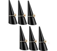 lot de 6 supports de bagues en acrylique [noir] pour bagues de doigt individuelles, 68x25mm - organisateur de bijoux pour un rangement élégant, support de présentation pour bagues, support d'expositio