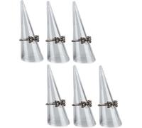 lot de 6 supports de bagues en acrylique transparent pour bagues individuelles, 68x25mm - organisateur de bijoux pour un rangement stylé, support de présentation pour bagues, support d'exposition pour