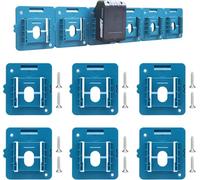 Lot de 6 supports de batterie pour batteries Makita 18 V 14,4 V - Avec 12 vis - Compatible avec Makita BL1860, BL1850, BL1840, BL1830 - Support robuste pour atelier et garage