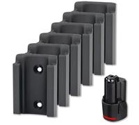 Lot de 6 Supports de Batterie pour Bosch 12V - Support Mural Vertical, Fixation pour Batteries GBA Pro Bleu