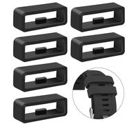 Lot de 6 supports de bracelet compatibles avec Garmin Instinct/Instinct 2 Solar Watch Band Loop/Support/Retenue en silicone de 22 mm pour Garmin Instinct Tactical/Solar/Tide/Esports (noir)