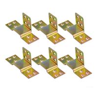 Lot de 6 supports de cadre de lit en fer robuste et équerres d'angle pour lits en bois, connecteurs de support de meubles de 90 x 30 mm avec répartition sécurisée du poids pour projets de bricolage et