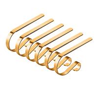 Lot de 6 supports de chaussettes de Noël en métal réglables à suspendre - Doré