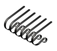 Lot de 6 supports de chaussettes de Noël en métal réglables avec pince à suspendre (6, noir)