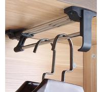 lot de 6 supports de cintres extensibles 30-52 cm, barre de penderie extensible pour armoire, 6 x extensions de cintres à visser, barre de penderie peu encombrante pour cintres, cintres à pantalons, a
