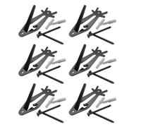 Lot de 6 supports de fixation en métal de 10 cm - Support mural robuste en forme de tête de mort - Support mural pour ours cerf, antilope, trophée, salon, chambre à coucher, couloir, escalier