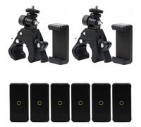Lot de 6 supports de micro pour téléphone, pince réglable à 180° en alliage d'aluminium avec coussinets antidérapants pour enregistrement en studio et cyclisme
