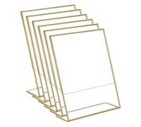 Lot de 6 supports de panneau en acrylique transparent double face avec cadre photo pour cartes de table et affichage photo, convient pour bureau et restaurant (12,7 x 17,8 cm)