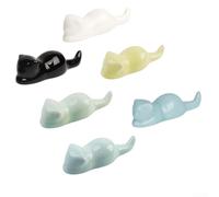 Lot de 6 supports de pinceaux avec technique de glaçage craquelé sur matériau à base d'argile, conçus pour la calligraphie et l'organisation des pinceaux d'art