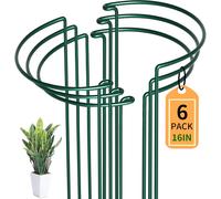 Lot de 6 supports de plantes semi-circulaires (25 x 40 cm) ¿ Support de jardin robuste en métal de 4 mm pour fleurs,plantes grimpantes et plantes vivaces
