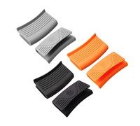 Lot de 6 supports de poignée en silicone épais pour cuisine - Résistant à la chaleur - Noir orange gris