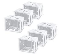 Lot de 6 supports de rail pour stores de fenêtre aux deux extrémités - Profil blanc - Accessoires de montage - Pièces de connecteur d'installation à clip