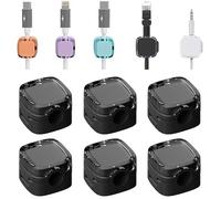Lot de 6 supports de rangement pour câbles de charge magnétiques 2024 - Nouveaux clips de câbles magnétiques - Organisateur de câbles autocollant pour bureau - Noir