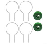 Lot de 6 supports de treillis en métal de 34 cm pour plantes grimpantes d'intérieur en pot, piquets élégants avec attaches vertes pour une croissance saine (support rond)