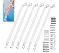 Lot de 6 supports d'étagère en acier avec design triangulaire qui ne s'affaisse pas. Caractéristiques : 4 attaches à clip adaptées pour un montage sécurisé des supports de placard