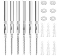 Lot de 6 supports d'étagère flottants cachés - 10 x 100 mm - Invisible - Charge lourde - Avec rondelles et chevilles - Pour étagères murales personnalisées