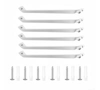 Lot de 6 supports d'étagère métalliques de 43 cm - Support en acier avec revêtement époxy pour étagères métalliques, robustes et anti-affaissement, pour installation facile avec des vis, pour armoire