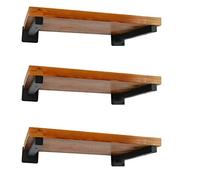 Lot de 6 supports d'étagère robustes en métal noir de 20,3 cm pour étagère murale flottante, style industriel, pour économiser de l'espace