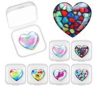 Lot de 6 supports magnétiques pour peinture diamant - En forme de cœur - Couverture magnétique - Accessoire d'art diamant - Pour bricolage - Point de croix coloré - Accessoires d'artisanat - Outils