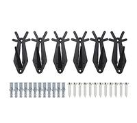 Lot De 6 Supports Muraux En Forme De Tête De Mort Européenne, Style Bois De Cerf, Avec Kits D'installation Simples Et Faciles Pour L'intérieur Et L'extérieur