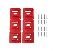 Lot de 6 supports muraux pour batterie 48-11-1812 18 V Rouge ABS