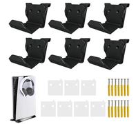 Lot de 6 supports muraux pour manette de jeu vidéo : support de manette pour PS3/PS4/PS5/Xbox 360/Xbox One/S/X/Elite/Series S/Series X, support pour manette de jeu vidéo et casque (noir)