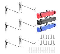 Lot de 6 supports muraux pour tapis de yoga, accessoires de gym à la maison pour accrocher un rouleau en mousse et des bandes de résistance à la classe de fitness ou à la salle de sport à la maison