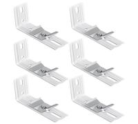 Lot de 6 supports muraux verticaux en L pour store vertical avec rail de tête de 3,8 cm, supports de serrage en C de 10,2 cm, clips de fixation extérieurs pour store vertical (argenté)