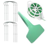 Lot de 6 supports réglables pour plantes avec 10 piquets d'étiquettes de jardin pour vigne et fleurs avec piquets d'escalade en fil de liaison