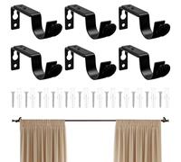 Lot de 6 supports réglables pour tringle à rideau de fenêtre - Installation facile - Matériel de montage télescopique (cris inclus)