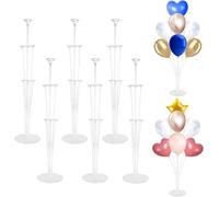 Lot de 6 supports réutilisables pour ballons - Transparents - 70 cm de hauteur - Pour centre de table d'anniversaire, décorations de mariage