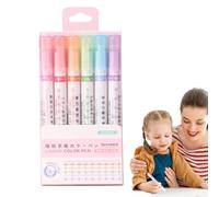 Lot de 6 surligneurs incurvés en ABS de 13,5 cm, outil de marquage décoratif, système de dessin | Parfait pour les idées de décoration de scrapbooking, les détails de livres de coloriage