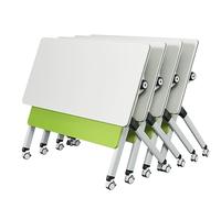 Lot de 6 tables de conférence pliables mobiles avec roues verrouillables pour bureau et maison, tables de séminaire d'entraînement portables pour un rangement facile et une utilisation polyvalente