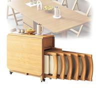 Lot de 6 tables de salle à manger pliantes extensibles pour économiser de l'espace - Table papillon pour petits espaces, salles à manger, balcons
