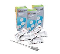 Lot de 6 tablettes détartrantes pour 3 applications pour machines à café Bosch Tassimo 311909 TCZ6004 avec brosse de nettoyage DL-pro